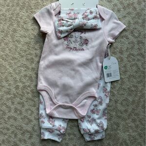 Pink Floral Baby Outfit